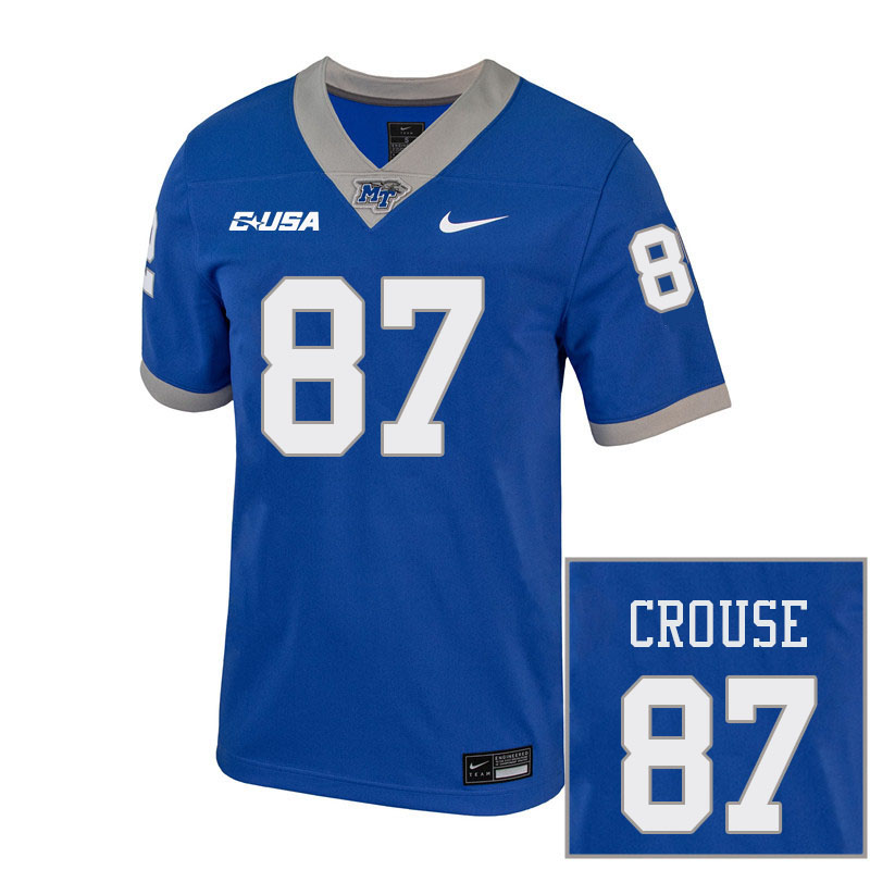 Men-Youth #87 Braxton Crouse Middle Tennessee State Blue Raiders 2023 College Football Jerseys Stitc